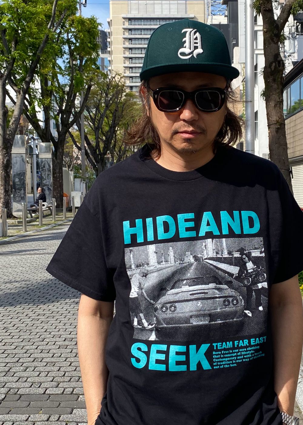 H-Baseball CAP (GREEN) / 刺繍ロゴ ベースボールキャップ