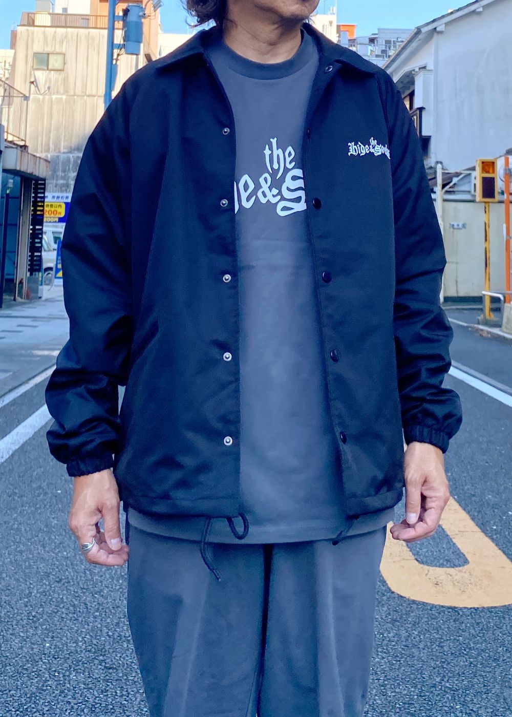 The H&S Team Jacket (BLACK) / 西浦徹 コラボ コーチ ジャケット