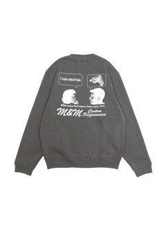 【ラスト1点】Add Crewneck Sweat (CHARCOAL) / プリント クルーネックスウェット