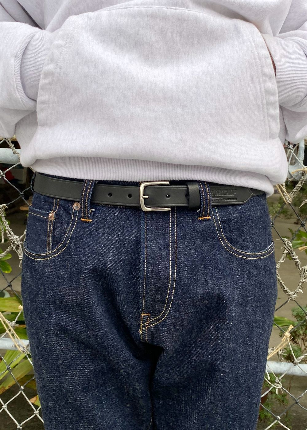 LEATER BELT (BLACK) / レザー ナロー ベルト