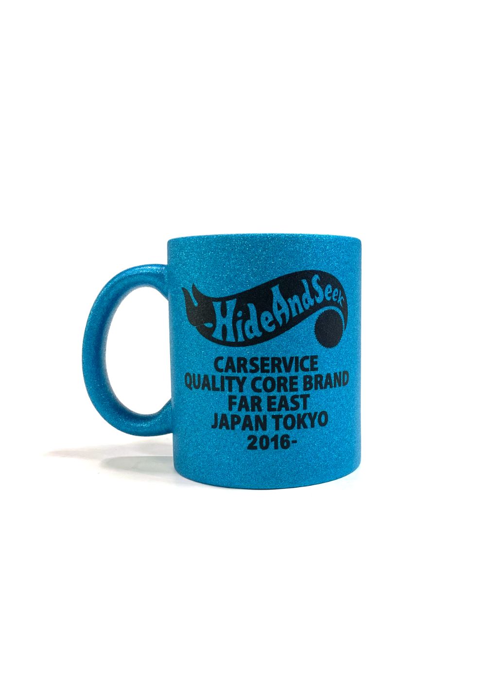 ×CARSERVICE GLITTER MUG CUP (BLUE) / カーサービス コラボ マグカップ