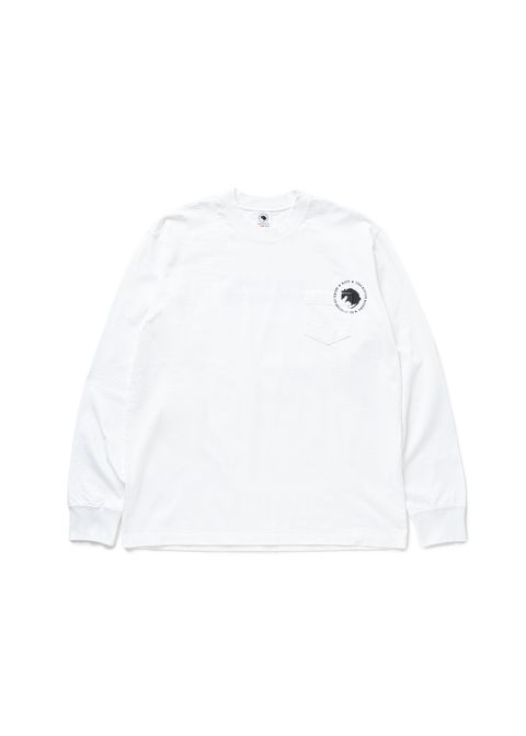CIRCLE POCKET L/S TEE (WHITE) / サークル ポケット ロング Tシャツ