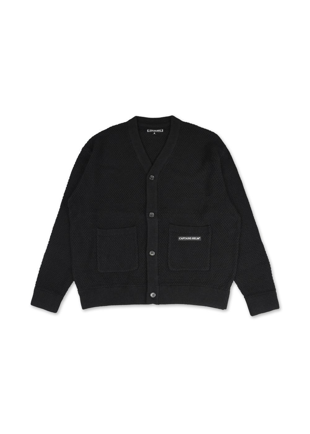 WAFFLE CARDIGAN (BLACK) / ワッフル カーディガン