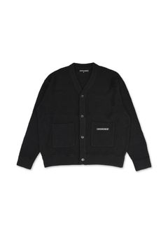 WAFFLE CARDIGAN (BLACK) / ワッフル カーディガン