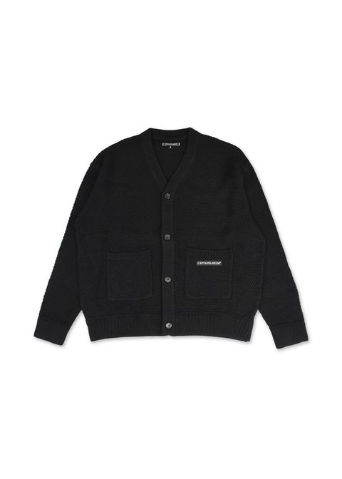 WAFFLE CARDIGAN (BLACK) / ワッフル カーディガン
