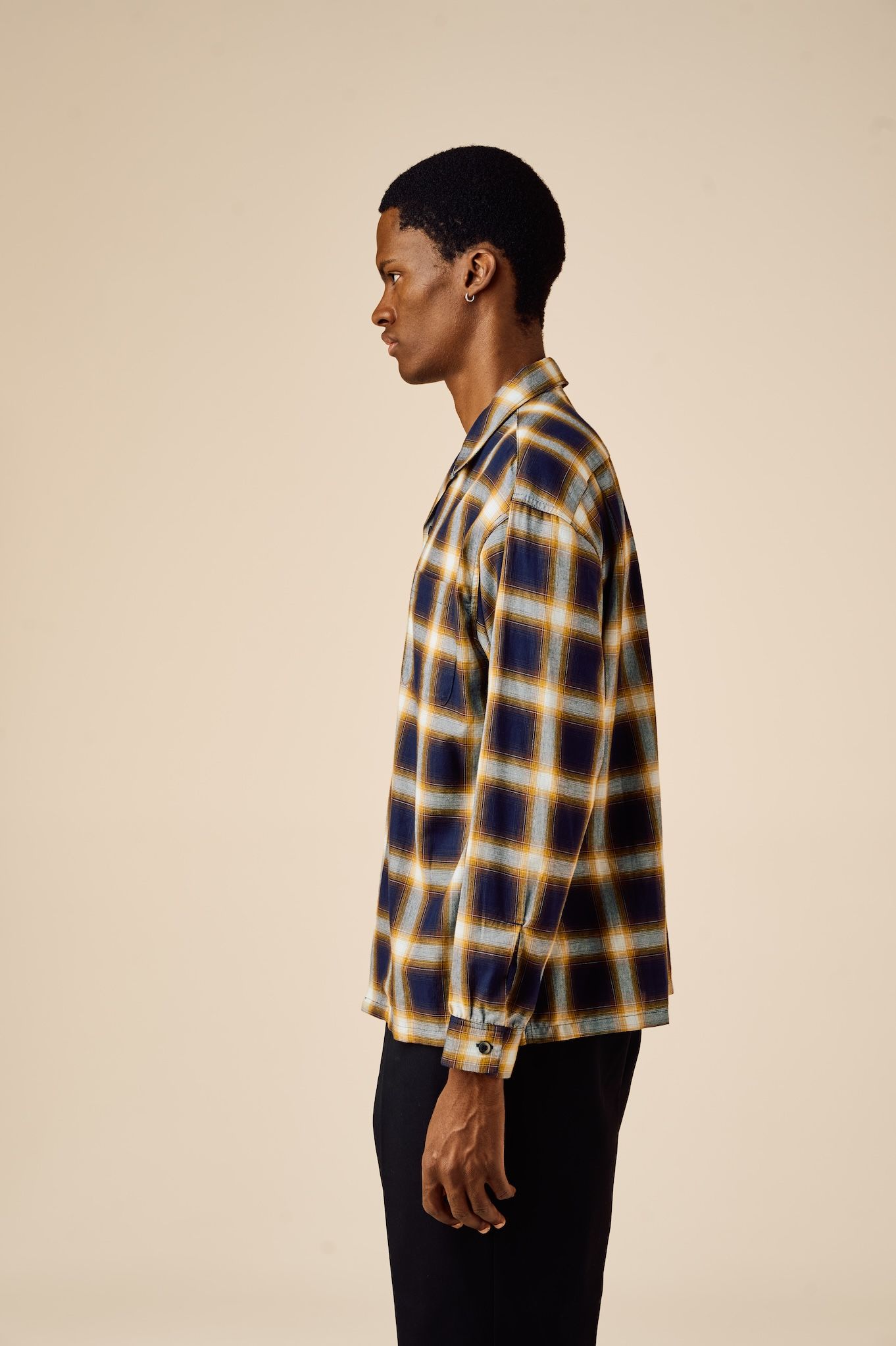 FIVE BROTHER Ex. L/S CHECK SHIRT "VIN" (YELLOW) / ファイブ ブラザー コラボ チェック シャ