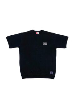 Short Sleeve Sweat (BLACK) / ロゴ刺繍 半袖 クルーネック スウェット / セットアップ可能