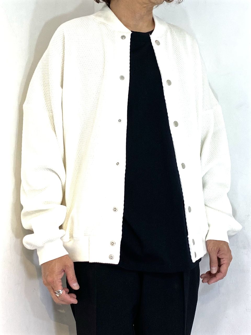 COOTIE PRODUCTIONS - Heavy Oz Honeycomb Snap Cardigan (OFF WHITE