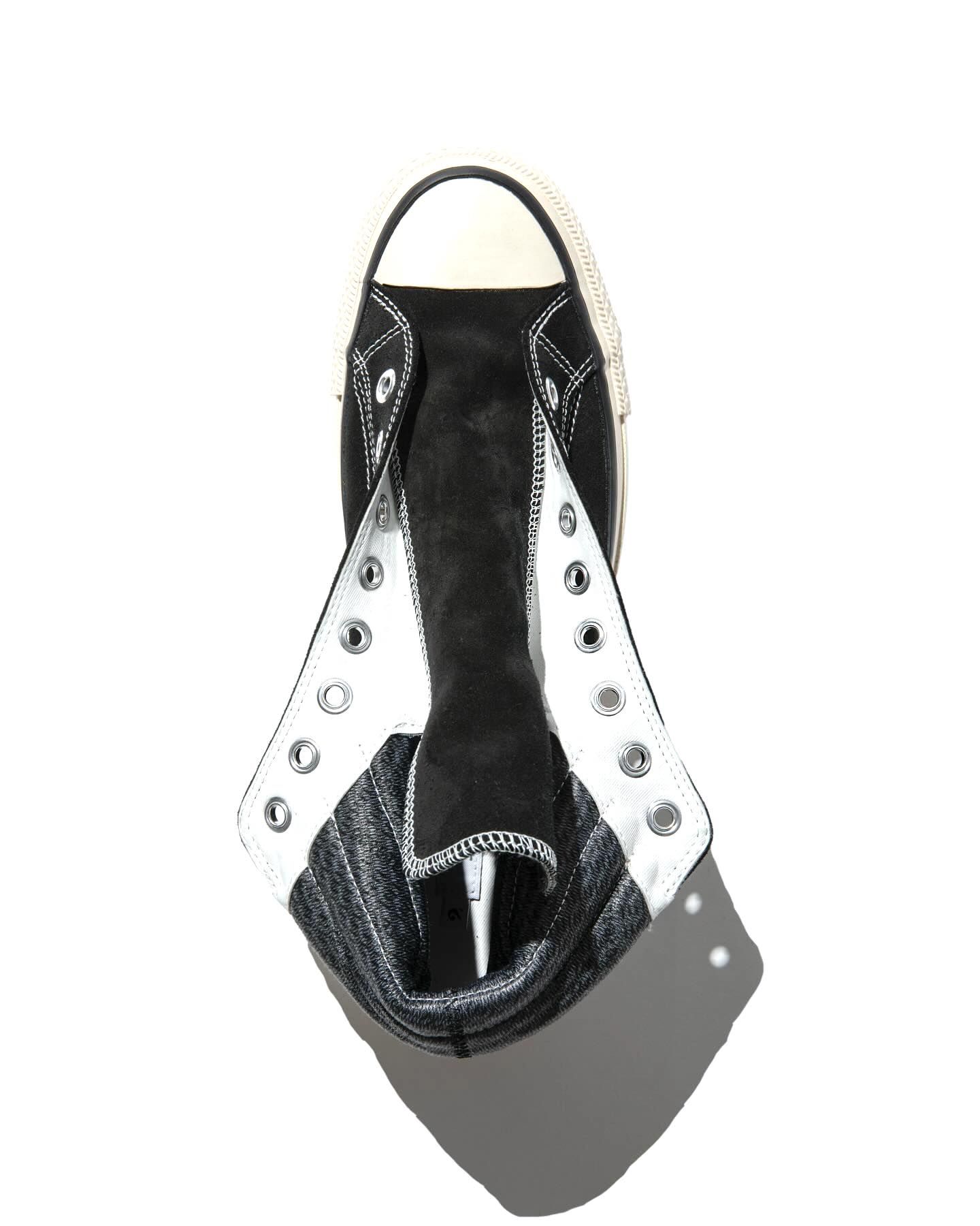 × nonnative DWELLER TRAINER 2 HI COW LEATHER WITH GORE-TEX by SPINGLE (BLACK×WHITE) / ノンネイティブ コラボスニーカー