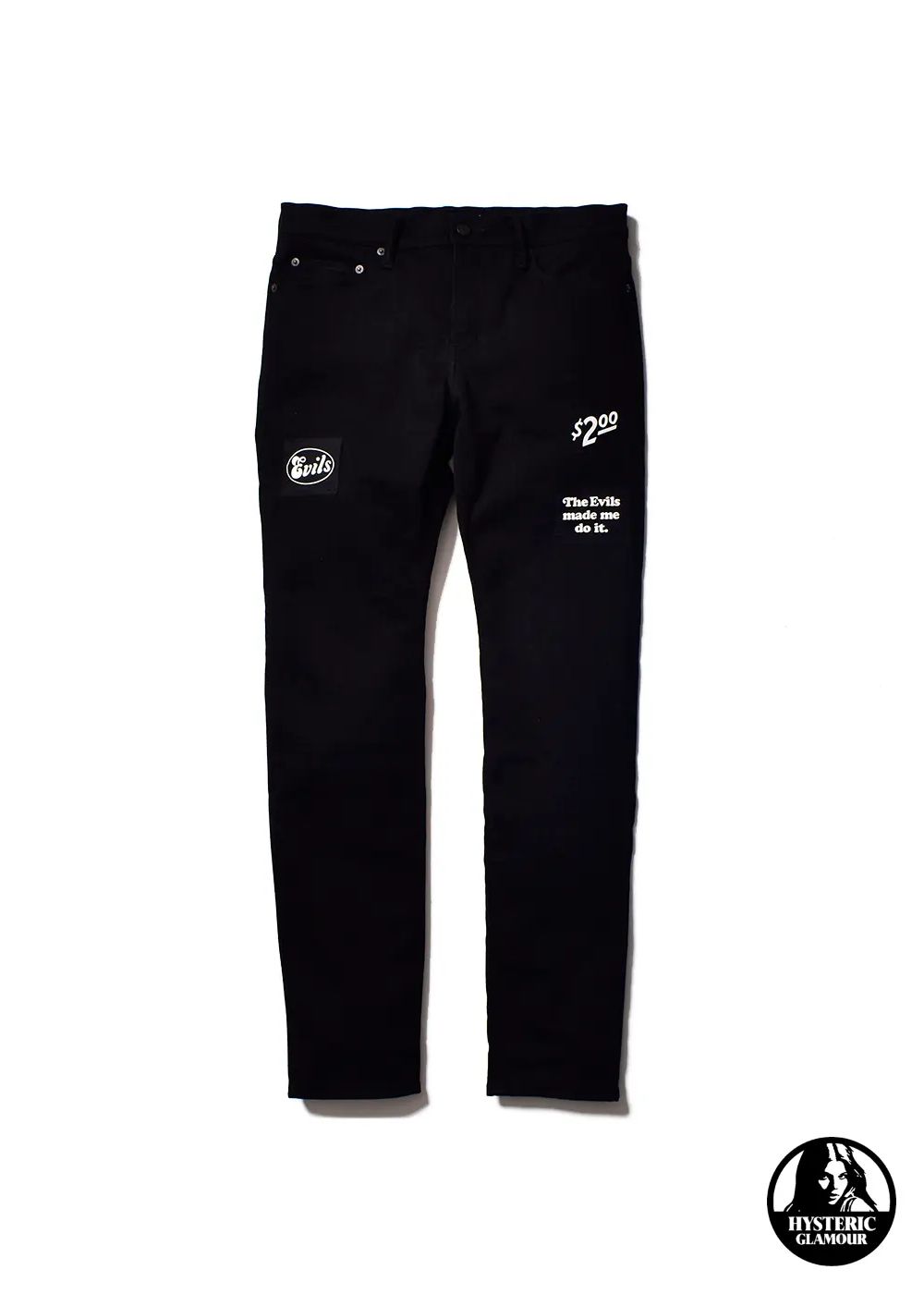 × HYSTERIC GLAMOUR F.Black STR 5pocket OWS (BLACK) / ×ヒステリックグラマー コラボデニムパンツ