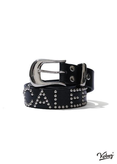 × KEBOZ STUDS LEATHER BELT (BLACK) / ケボズ コラボ スタッズ レザー ベルト