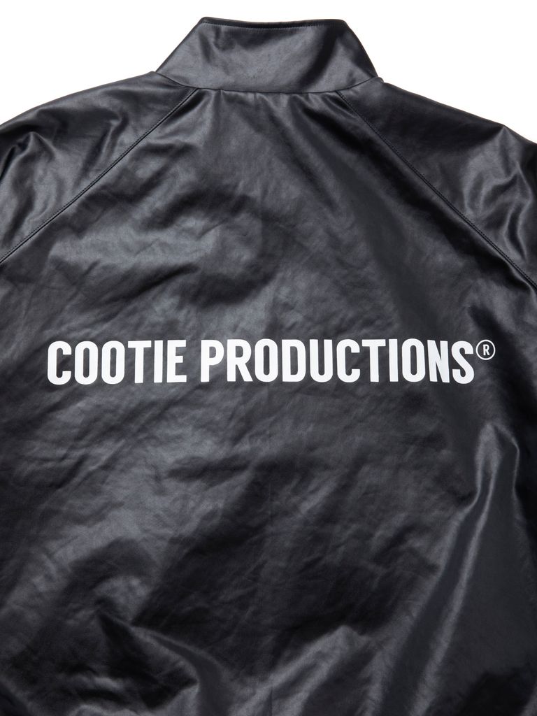 COOTIE PRODUCTIONS - Damp Coated Satin Track Jacket (BLACK 