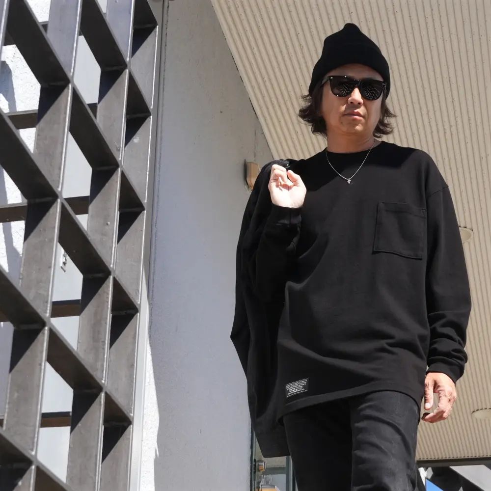 Heavy weight Loose Fit L/S T-SH (BLK) / BTSA コラボ Tシャツ