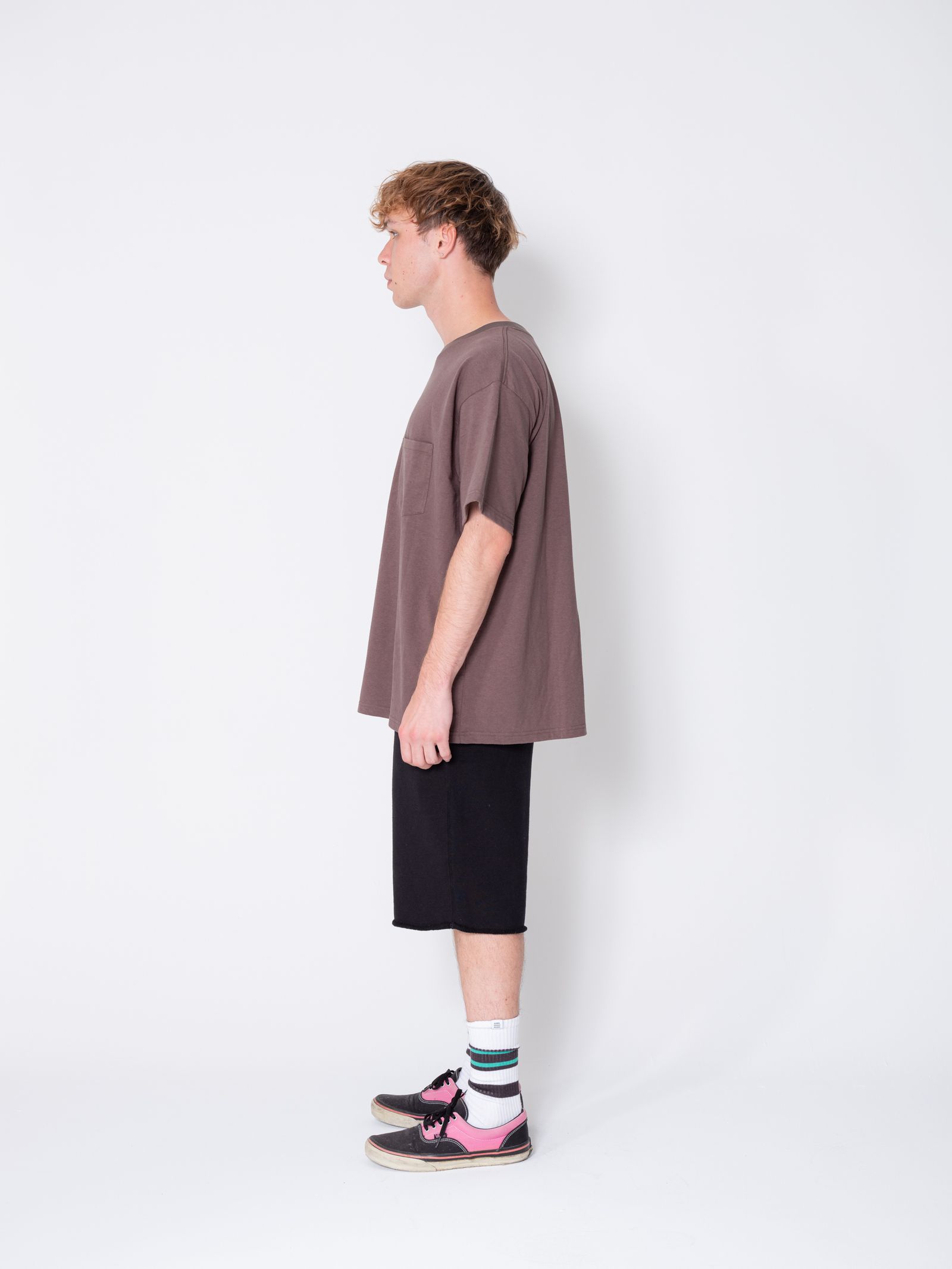 VELVA SHEEN Ex.S/S POCKET TEE "PIERCE" (CHARCOAL) / ベルバシーン コラボ ポケットTシャツ
