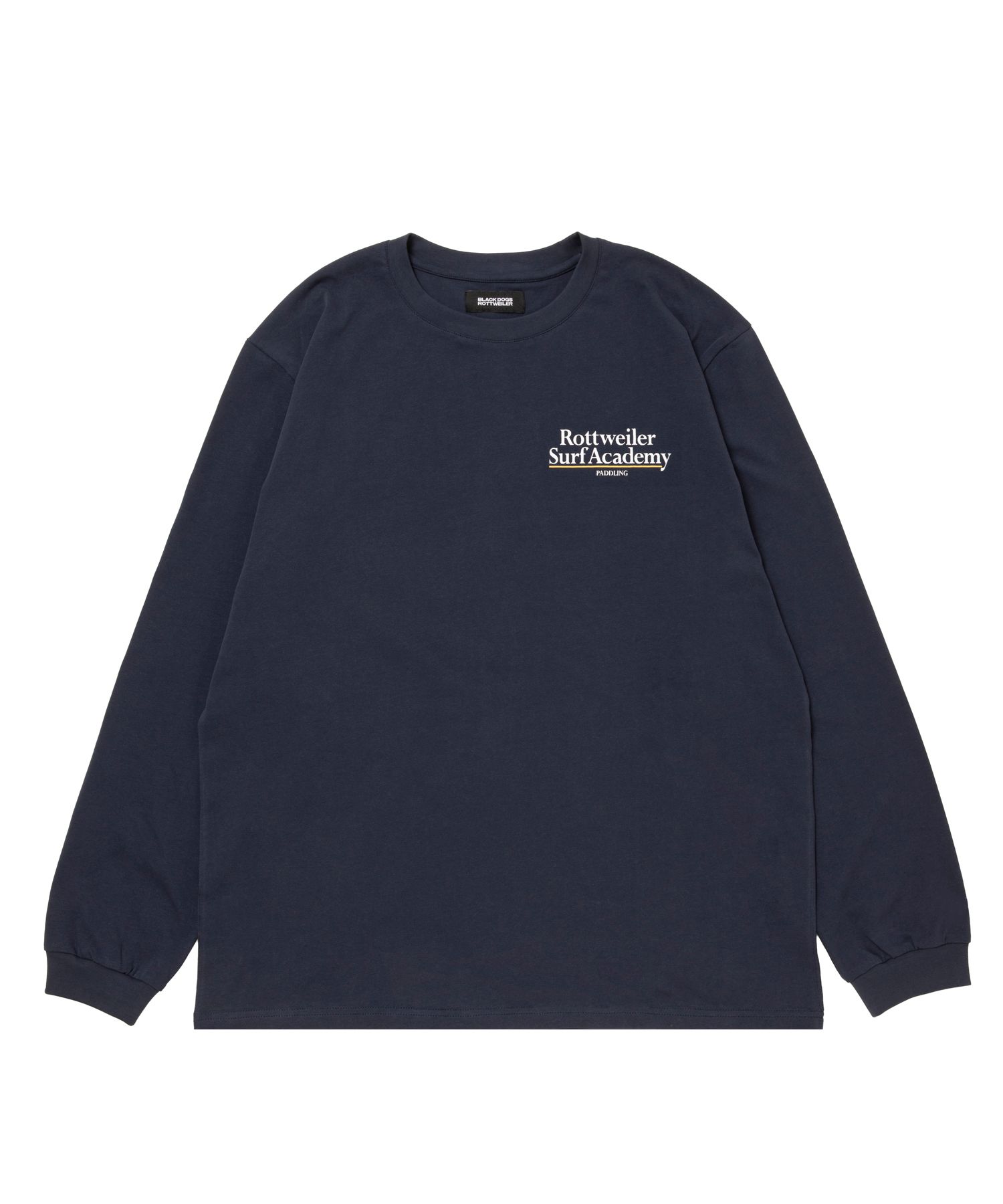 R9 SURF ACADEMY LS TEE (NAVY) /  オリジナル ロゴプリント ロングスリーブ Tシャツ