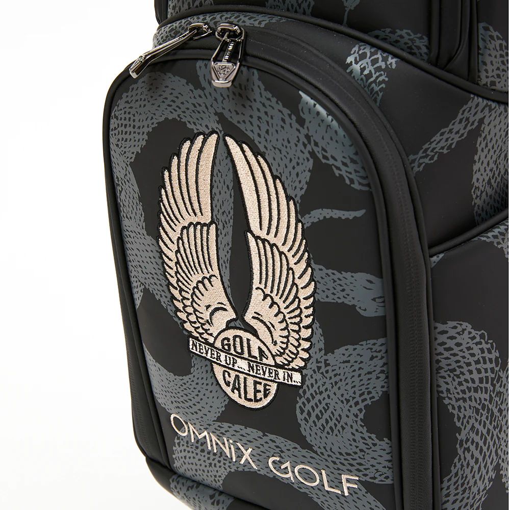 ×OMNiX GOLF SNAKE PATTERN CADDIE BAG (BLACK) / ×オムニックス ゴルフ コラボ ゴルフ バッグ