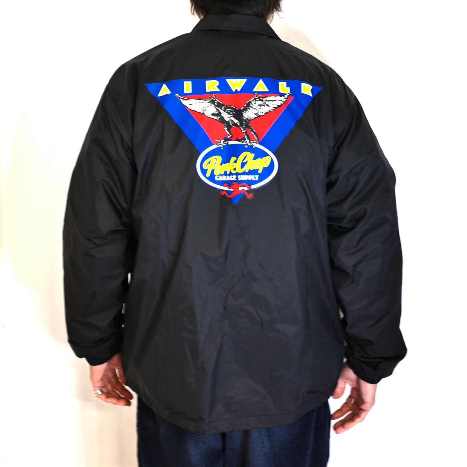 PORKCHOP - 【ラスト1点】AP TRIANGLE COACH JKT (BLACK) / ×AIRWALK