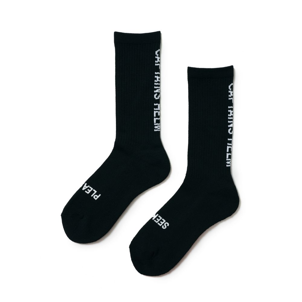 TRADEMARK LOGO 2PC SOCKS (BLACK/WHITE) / 2パック ジャガードソックスセット
