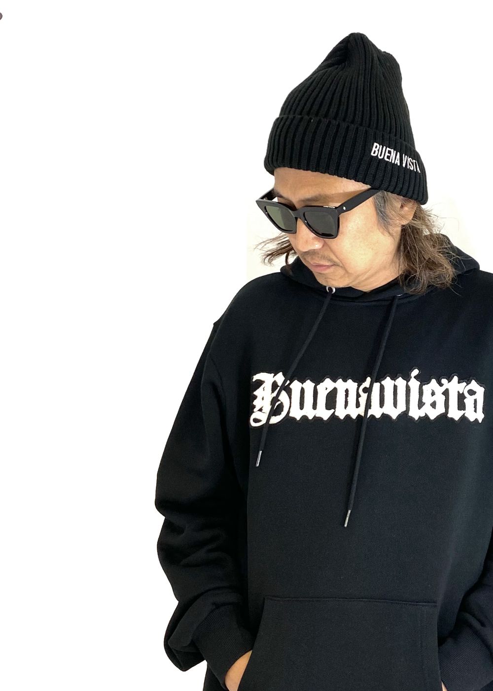 BV knit cap (BLACK) / ロゴ刺繍 ニット キャップ