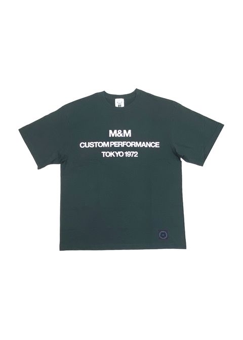 PRINT TEE (GRAYISH GREEN) / ステンシル ロゴ プリント Tシャツ