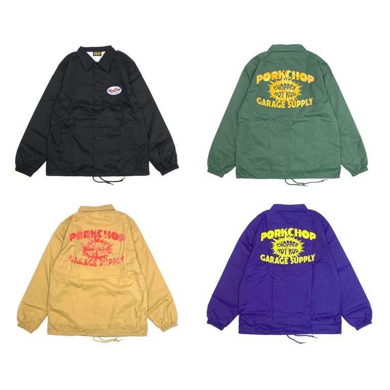 PORKCHOP GARAGE SUPPLY 新作販売告知 / 新規グラフィックを用いたコーチジャケットは目にも鮮やかな一品。
