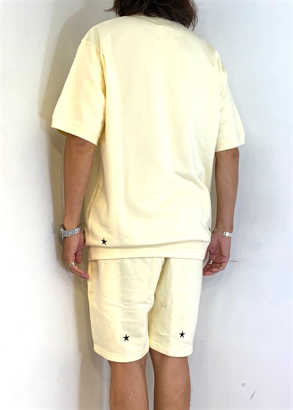 Short Sleeve Sweat (NATURAL) / ロゴ刺繍 半袖 クルーネック スウェット / セットアップ可能