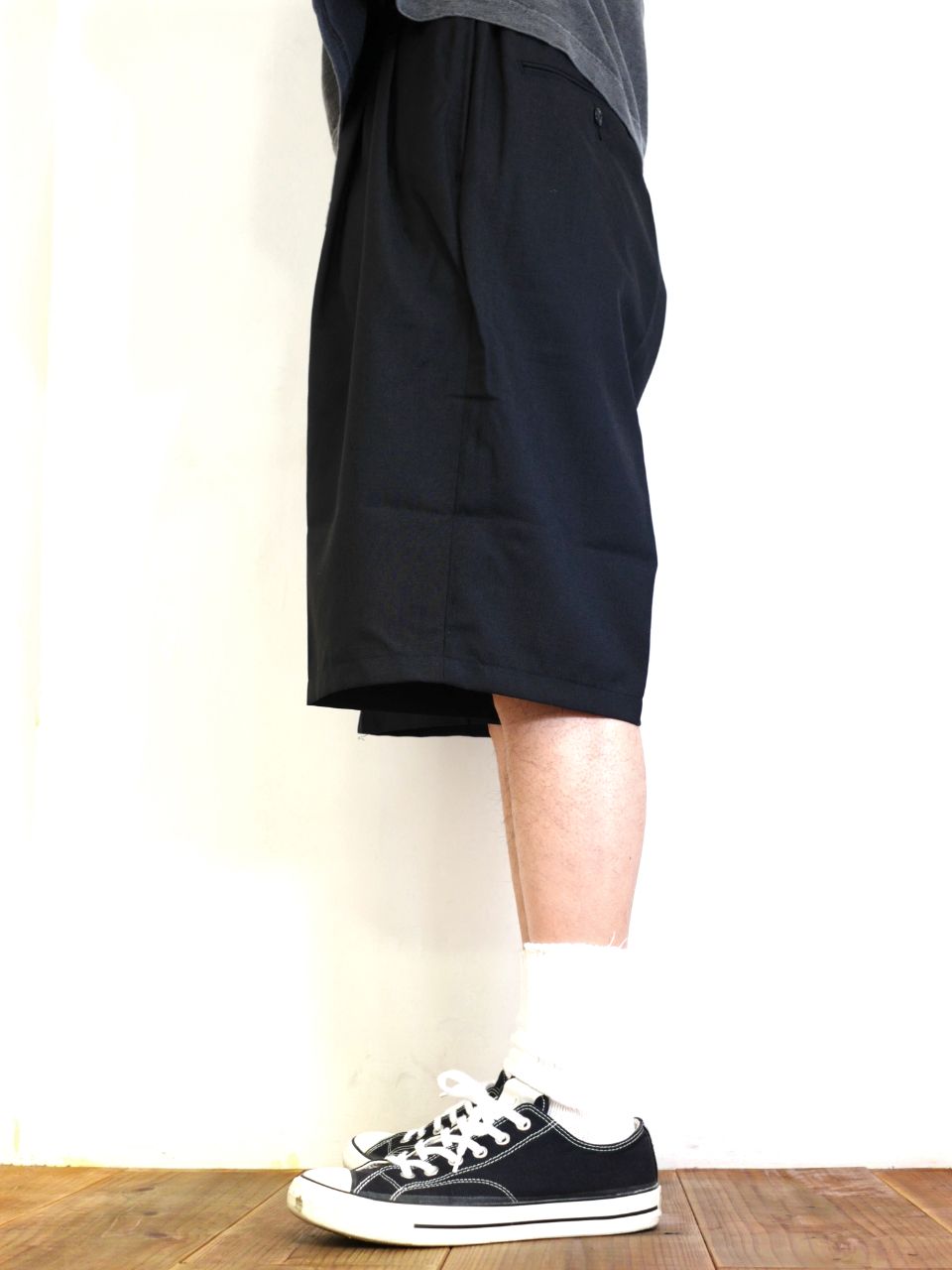 COOTIE PRODUCTIONS - T/W 2 Tuck Easy Shorts (BLACK) / ポリウール