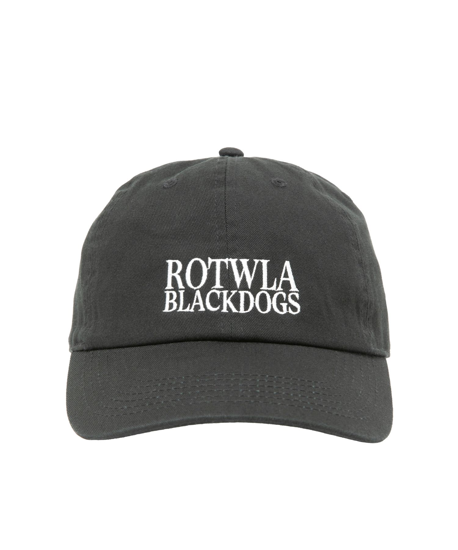 ROTWLA CAP (BLACK) / ロゴ刺繍 ダッド キャップ。