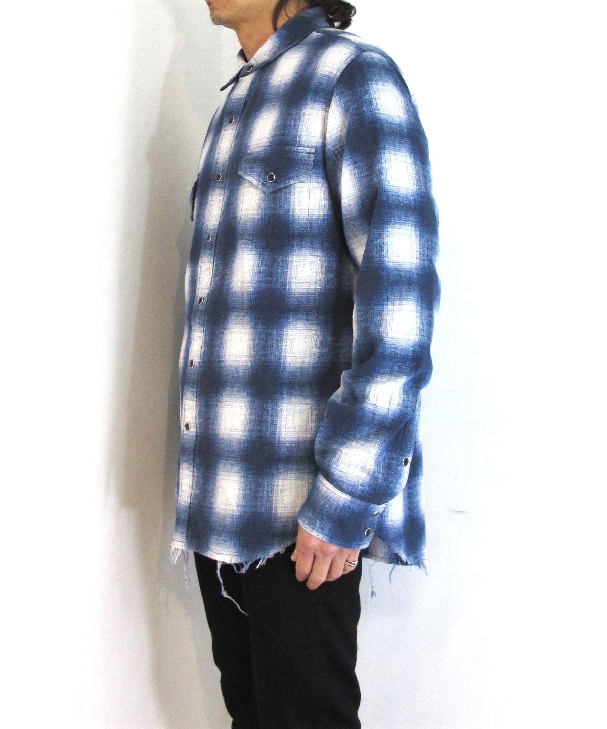 MINEDENIM - Smoky Ombre Check Western SH (BPT) / スモーキー