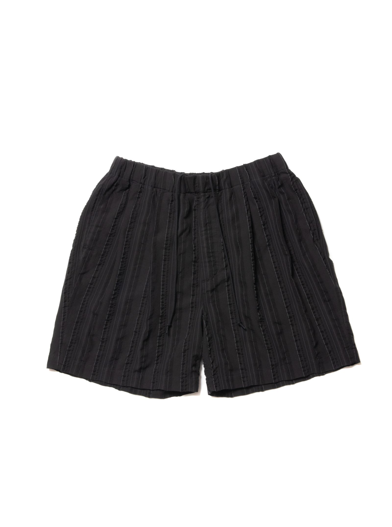 COOTIE PRODUCTIONS - Stripe Sucker Cloth 2 Tuck Easy Shorts (BLACK