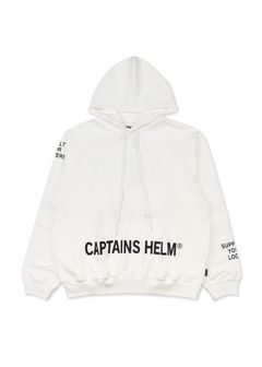 TM LOGO HOODIE (WHITE) / ロゴ プリント スウェット パーカー