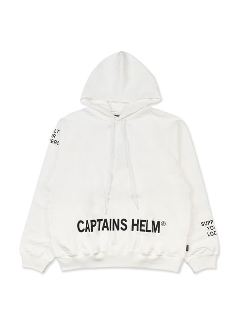 TM LOGO HOODIE (WHITE) / ロゴ プリント スウェット パーカー