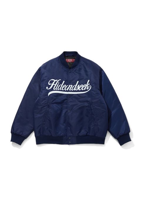 Nylon Varsity Jacket (NAVY) / オリジナル ナイロン スタジャン