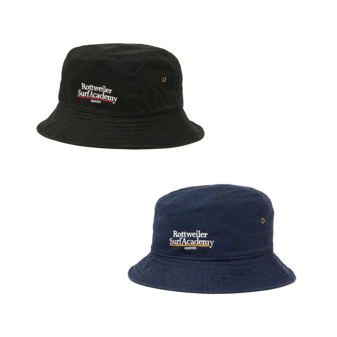テンダーロイン スポーツジャケット バケットハット セット ROTTWEILER - SURF ACADEMY HAT (BLACK) / ロゴ刺繍 バケット ハット