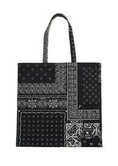 【ラスト1点】髑髏 bandana トートバック (BLACK) / ×横尾忠則 髑髏バンダナ柄 コラボ トートバッグ