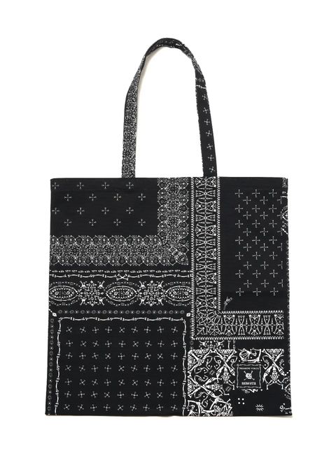 【ラスト1点】髑髏 bandana トートバック (BLACK) / ×横尾忠則 髑髏バンダナ柄 コラボ トートバッグ