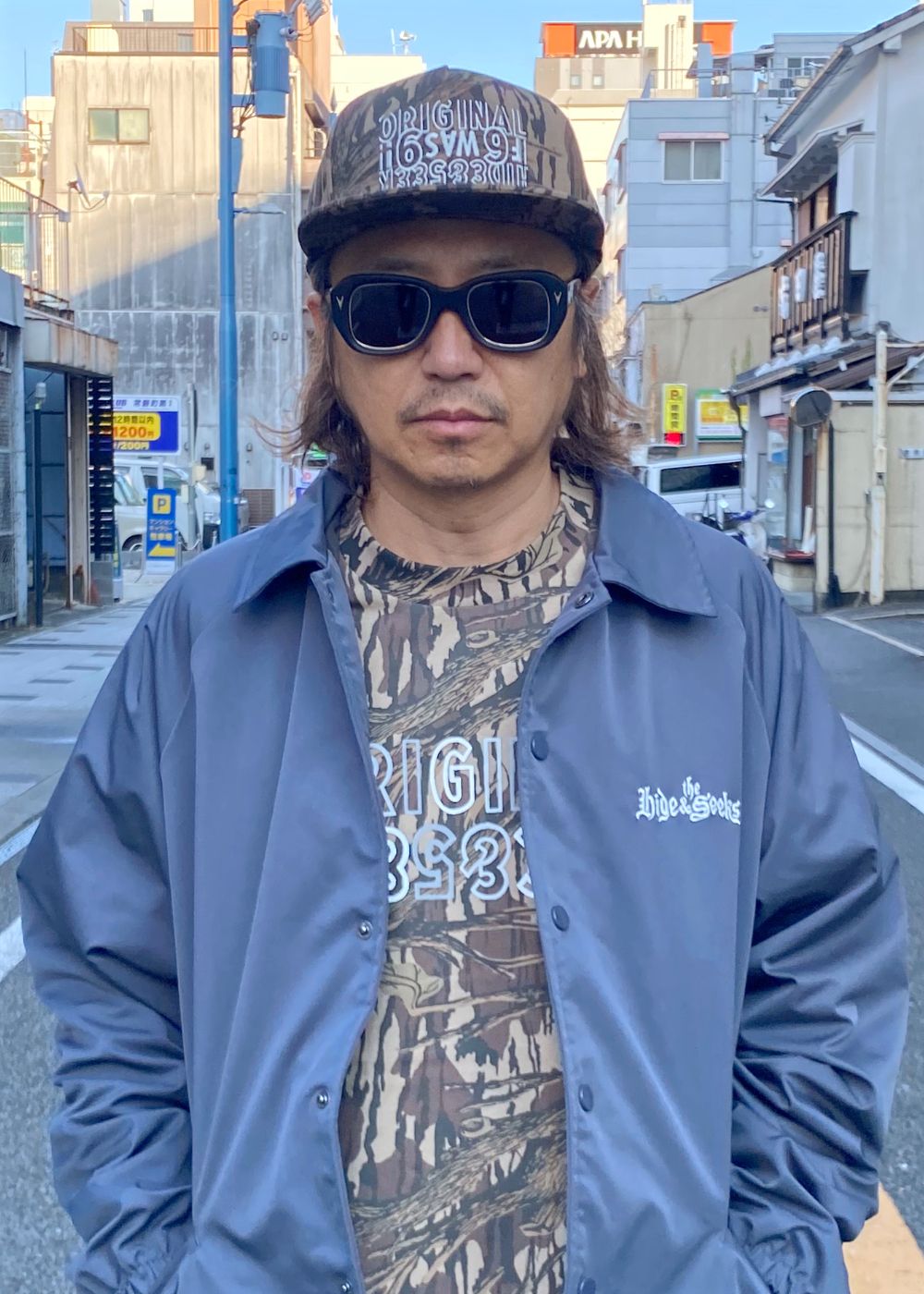 Original Trucker CAP (CAMO) / 西浦徹 コラボ ロゴ 刺繍 キャップ