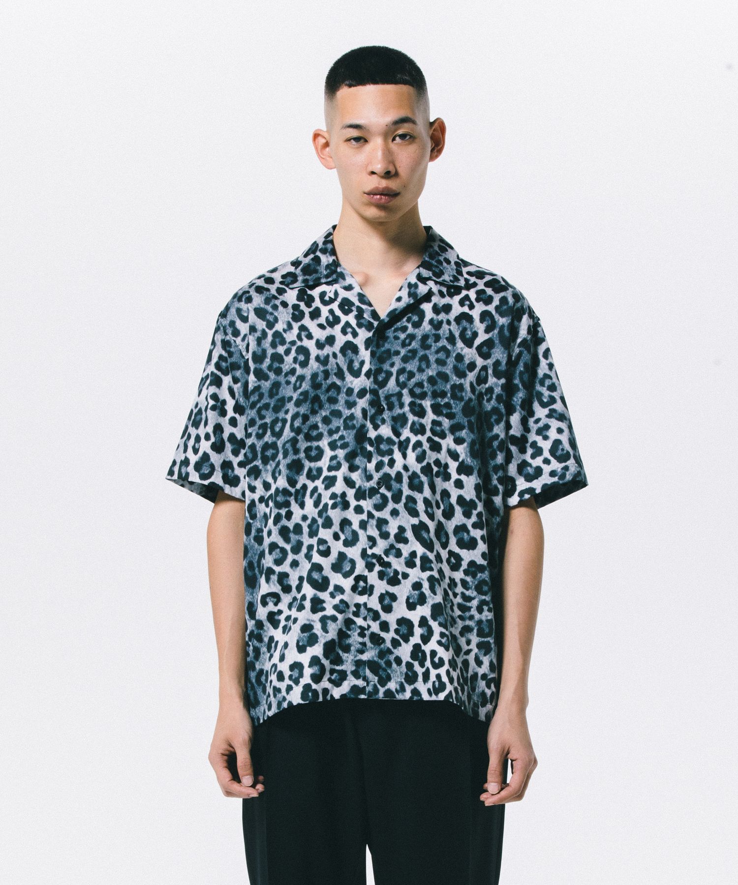 ROTTWEILER - R9 LEOPARD S/S SHIRT (GRAY) / レオパード オープン 