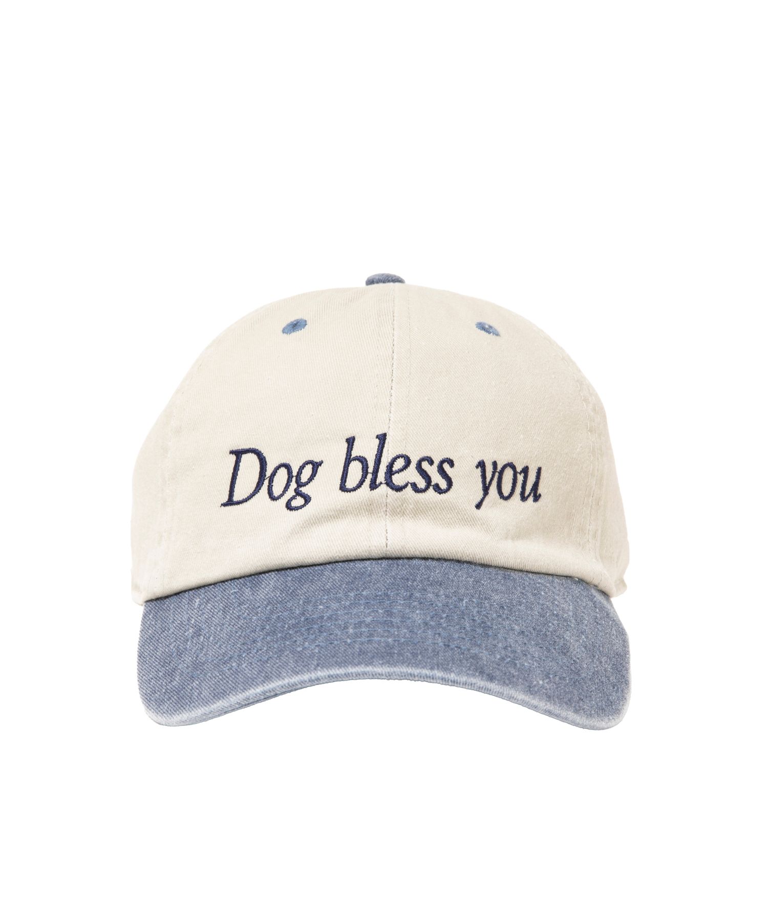 DOG BLESS CAP (BEIGE) / ロゴ刺繍 ダッド キャップ。