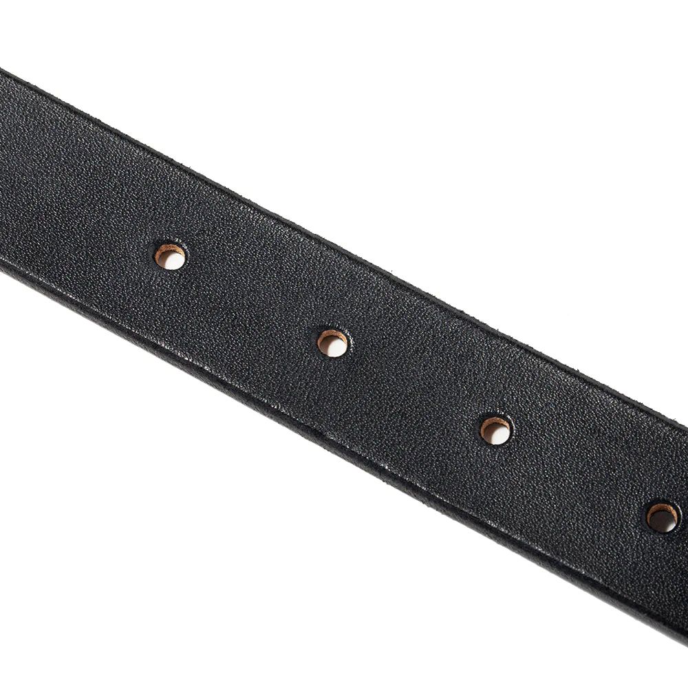 【ラスト1点】PLANE LEATHER NARROW BELT (BLACK) / プレーン レザー ナローベルト