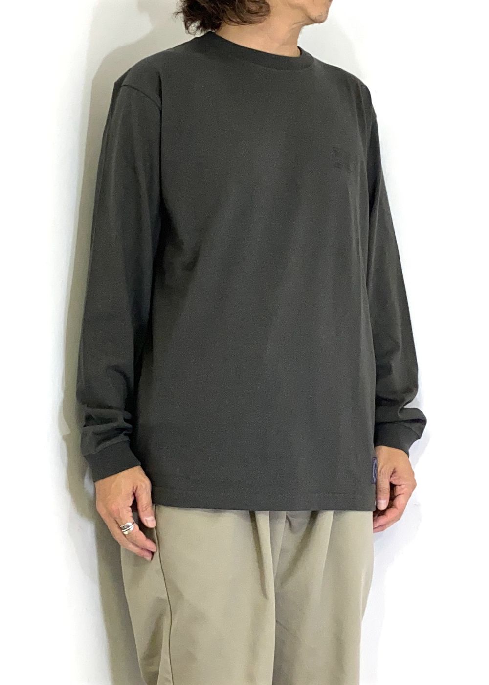 Print L/S Tee (SUMI) / プリント ロンT