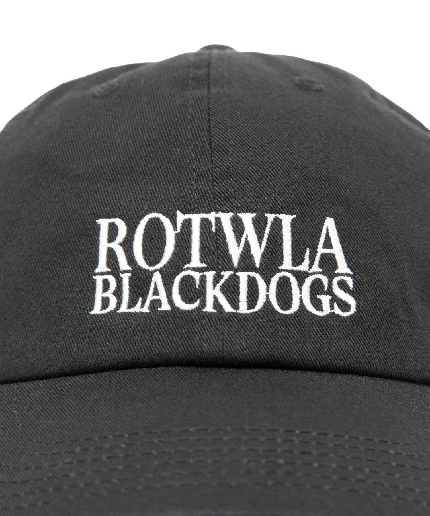 ROTWLA CAP (BLACK) / ロゴ刺繍 ダッド キャップ。