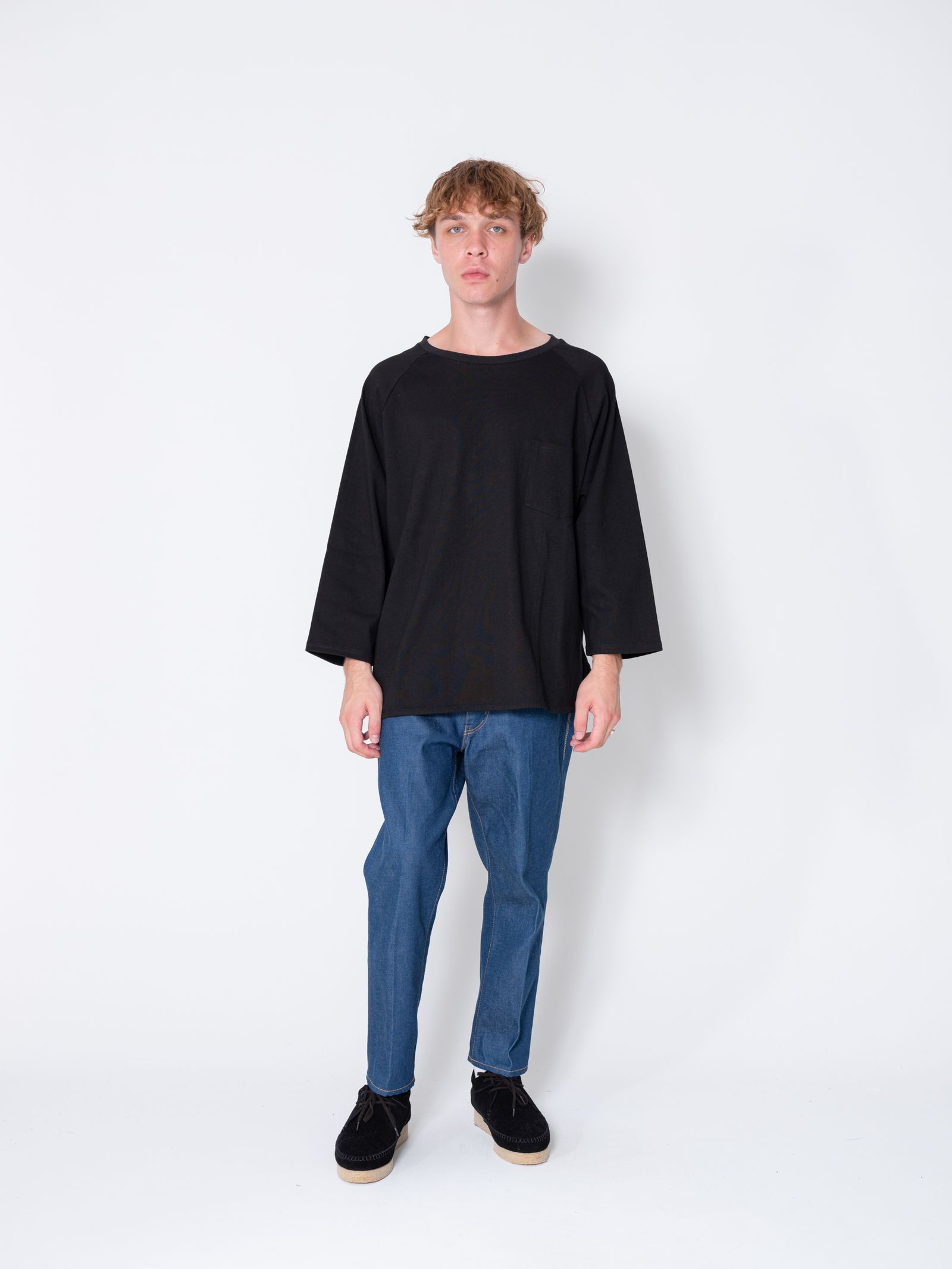 3/4 SLEEEVE BASEBALL TEE "BABE" (BLACK) / グッドウェア コラボ ベースボールTee