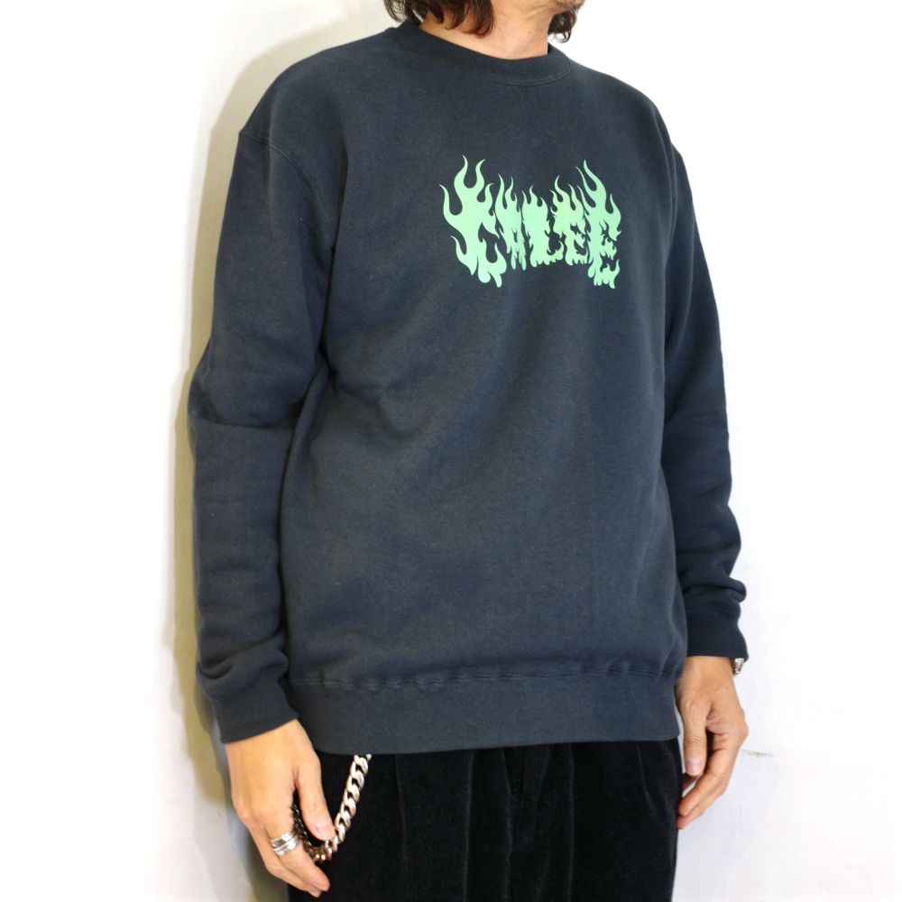 CALEE - FLAME DRAGON LOGO CREW NECK SW (BLACK) / オリジナル クルーネック スウェット |  LOOPHOLE