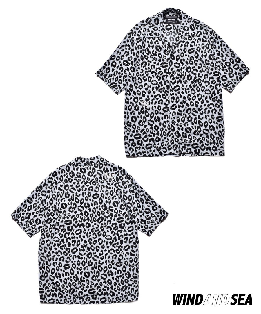 MINEDENIM - ×WDS Lips Leopard Print Open Collar SH (LGR) / ウィンダンシー コラボ レオパードリップ  シャツ / セットアップ可能 | LOOPHOLE