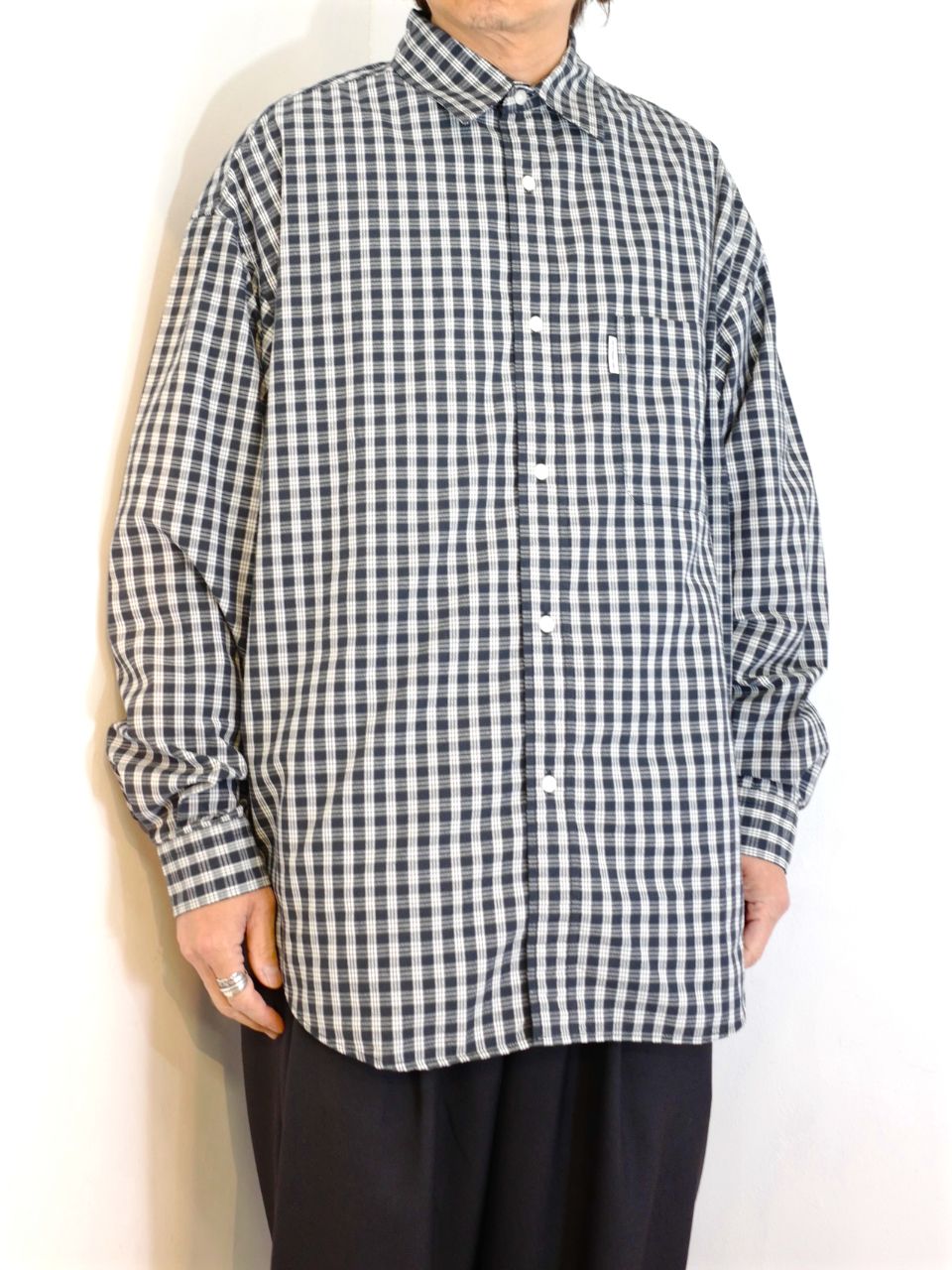 CALEE Double dobby L/S shirt オンブレ チェック CALEE Double dobby L/S shirt オンブレ チェック（SEDAN ALL