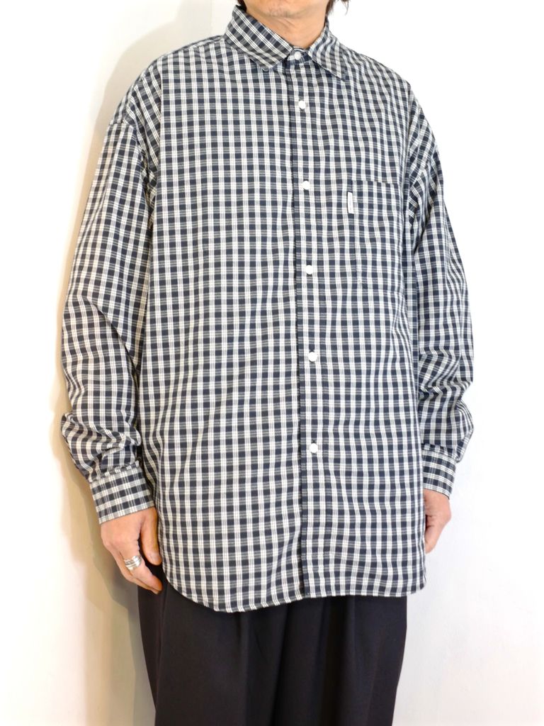 COOTIE PRODUCTIONS - Dobby Check L/S Shirt (BLACK) / ドビー 