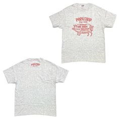 PORK FRONT TEE 25 (ASH) / ポーク フロント ロゴ Tシャツ