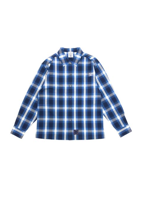 L/S CHECK SHIRT (NAVY×OFF WHITE) / チェック L/S シャツ