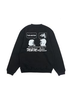 【ラスト1点】 Add Crewneck Sweat (BLACK) / プリント クルーネックスウェット